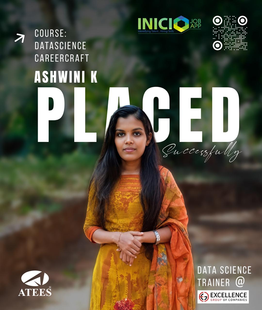 Congratulations to Ashwini KWe are delighted to celebrate the successful placement of Ashwini K
