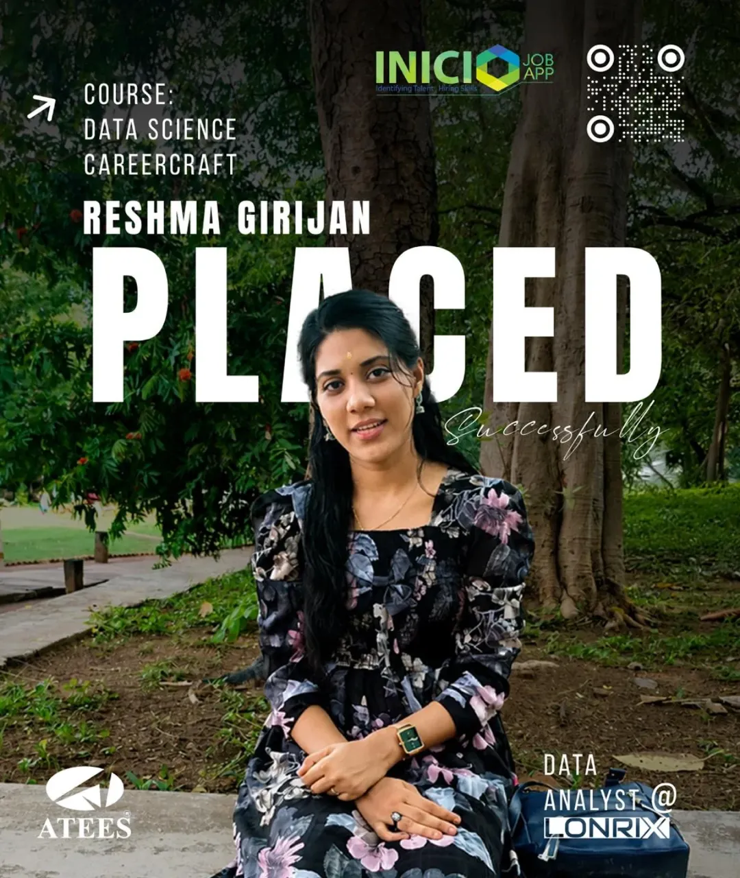 Congratulations to Reshma Girijan on getting placed as a Data Analyst at Lonrix! Your dedicatio