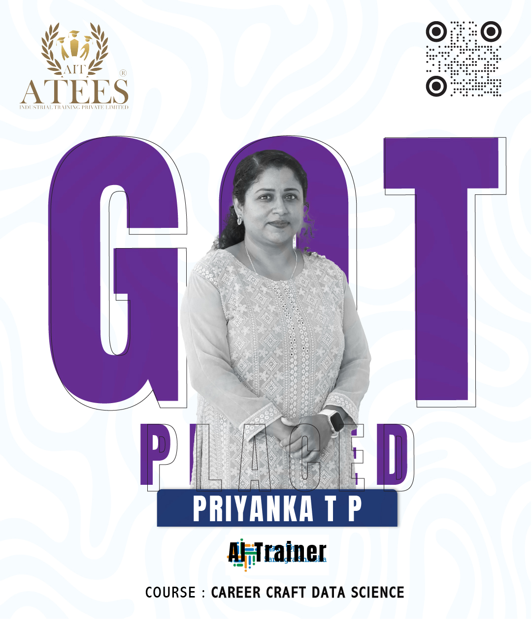 🎉 Congratulations, Priyanka T P! 🎉Another success story from Atees Industrial Training Pvt Ltd (1)